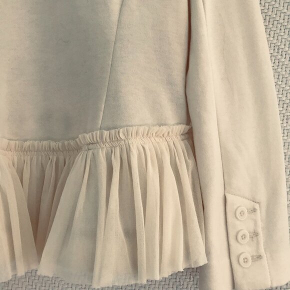 VTG Free People cream jacket women's 8 sheer peplum holiday bohemian hippie - Picture 6 of 8